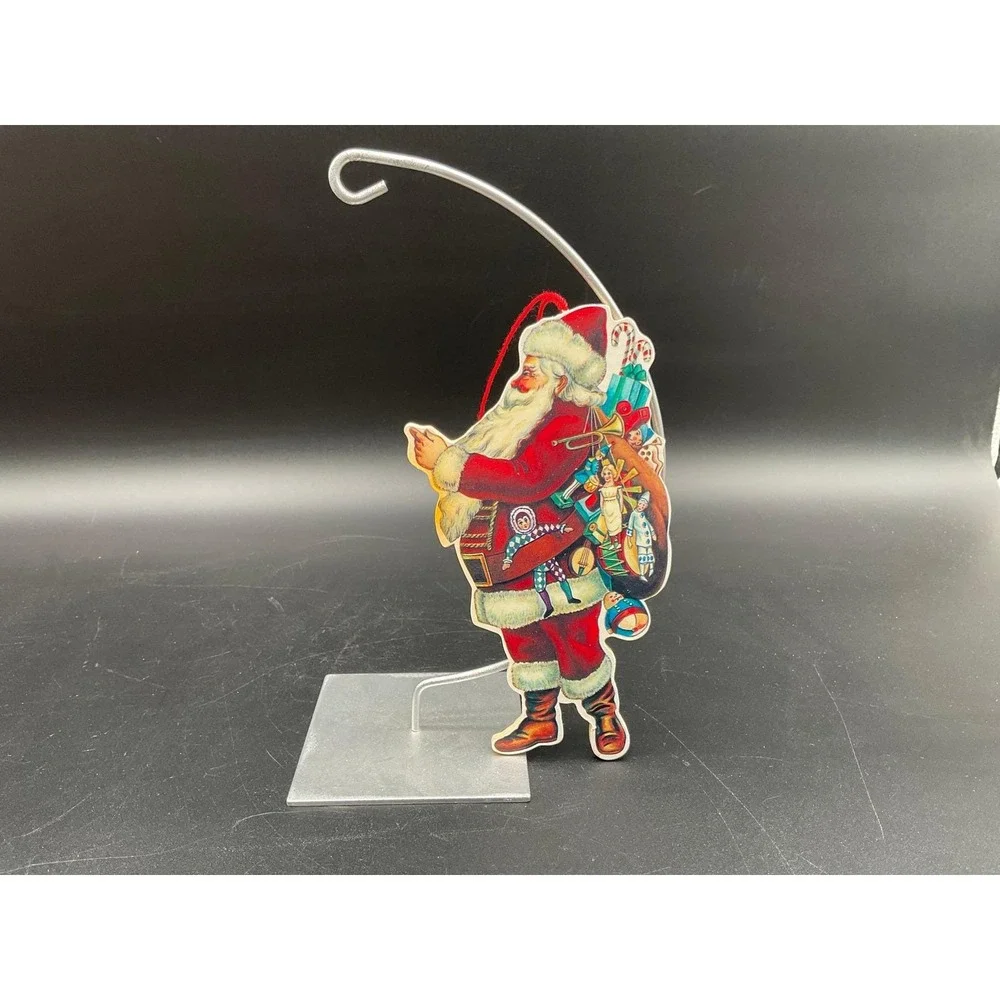 Vintage Santa Claus Christmas Ornament‎ Carrying Toys Sack Midcentury Holiday